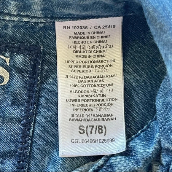 Girls Guess Denim With Flowy Bottom Dress Size S (7/8) - Picture 6 of 8